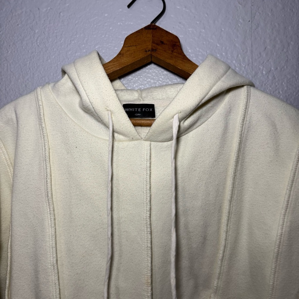 White Fox Cream Hoodie | Size S/M | Oversized Fit - Picture 3 of 5